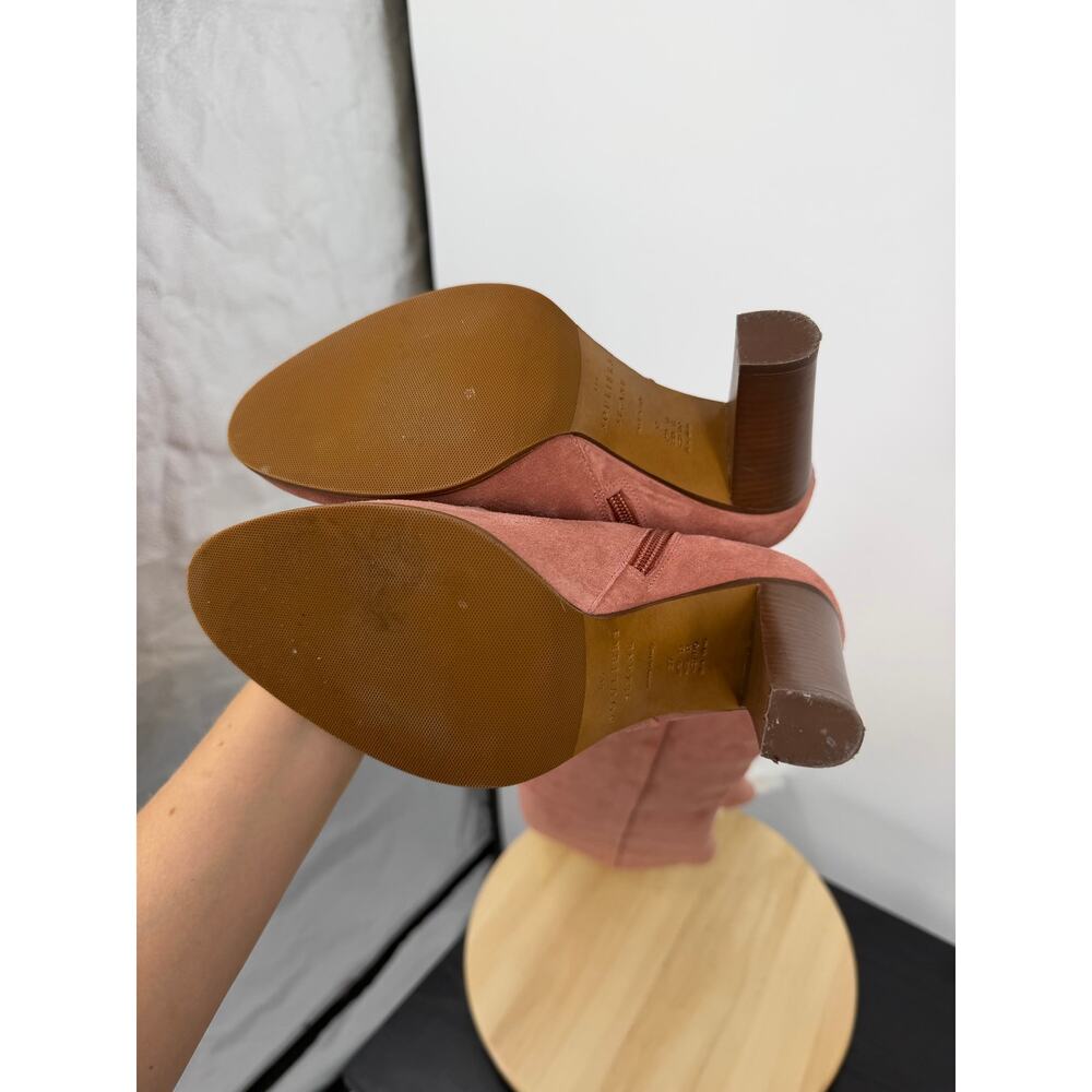 Sezane Anaelle Suede Over the Knee Boots EU 37 US 6 Dusty Pink 70s Romantic Boho - Picture 12 of 16